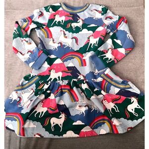 Mini Boden Unicorn Rainbow Long Sweatshirt Dress Kids Girls 9 10 Years 140cm